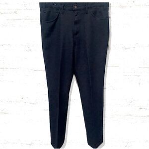 Rare Levi's Vintage Black & Gold Tab Black Polyester Slim Boot Cut Pants 38x32